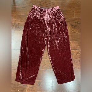 Banana Republic Pants Womens 10 Red Velvet Silk Blend Straight Leg Career NWT